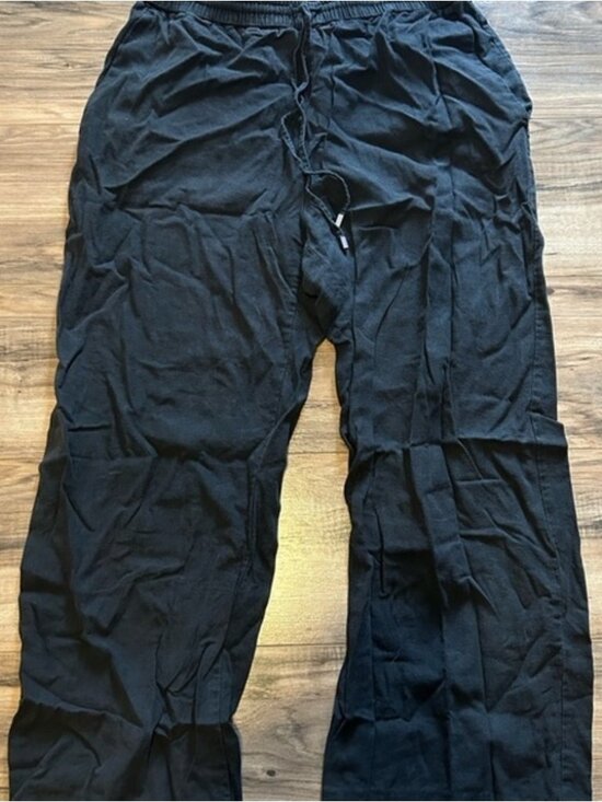 Pants - Black Joggers with Elastic Waistband and Drawstring